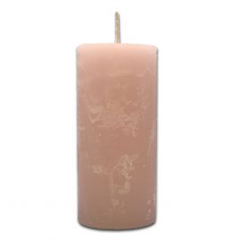Kerze pastellrosa - 15 x 7 cm